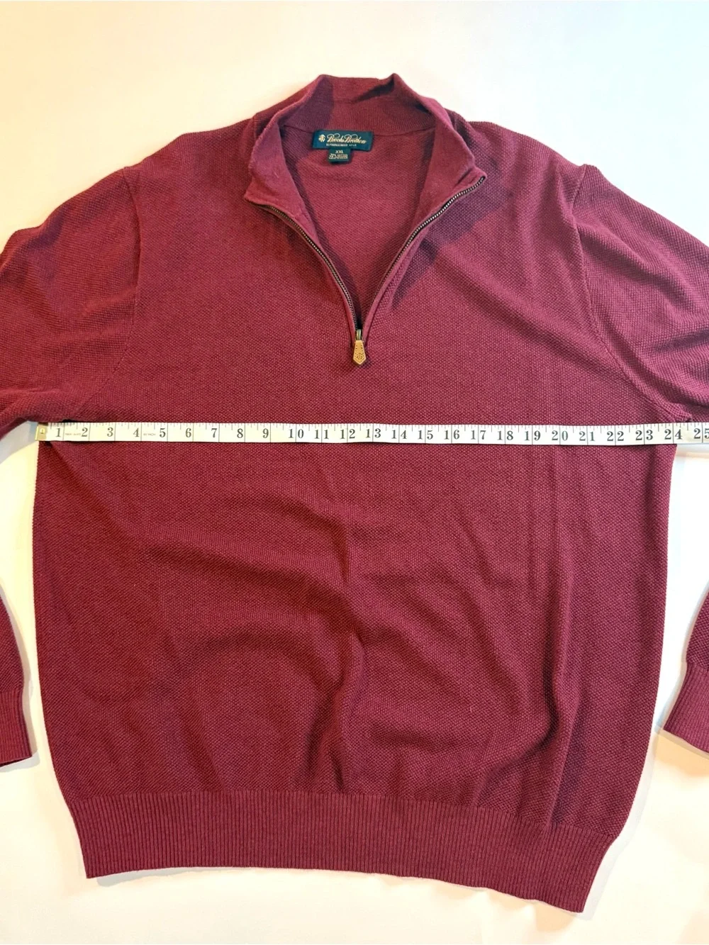 Brooks Brothers Quarter Zip Pullover Sweater Men’s Size XXL Burgundy Red